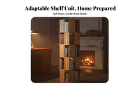 360-Degree Rotating Book Shelving Unit Mortise and Tenon Joinery Revolving Book Shelving Unit Easy Assembly Adaptable Design