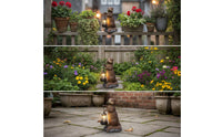 Outdoor Otter Figurine with Lantern Resin Otter Statue with Lantern Weather-Resistant Solar Garden Statue Waterproof for Gardeners, Nature Lovers, Patio, Flower Bed, Walkway