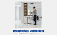 Entryway Corner L-Shaped Hallway Cabinet, hardwood Shoe Cabinet, Modern Divider Storage for Living Room