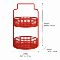 2 Layer Fruit Basket, Metal Fruit Bowl for Kitchen Organisation, Countertop Storage Rack for Snacks & Fruit, Decorative Household Holder
