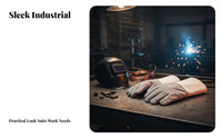 Leather Metalworking Gloves Double-Layer Long Cuff Welder Gloves Anti-Scald Bovine Leather Work Work Sleeves for Welders, Industrial Workers