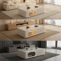Low Coffee Table Modern Rectangular Coffee Table Glossy for Small Apartment