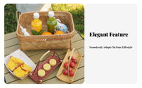 Woven Bamboo Basket Handwoven Fruit Bowl Rustic & design for Home Decorators, Hosts