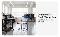 Woven Cord Factory Chair Cool and Breathable Workshop Stool Sturdy Frame
