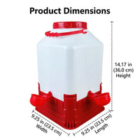 Poultry Drinker Water Dispenser, Chicken Feeders and Drinkers for Backyard Smallholding Hanging Design, White Red Blue
