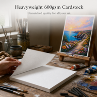 Thick 600g Canvas Texture Cardstock for Acrylic and Gouache Painting, Various Sizes