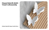 2 Pieces Butterfly Plaster Piece White Wall Decor Easy to Paint