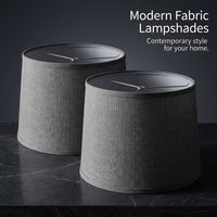 Table Lamp Shade 2 Pack with Foldable Textile Lampshade for Easy Storage, Light Set for Living Room and Bedroom