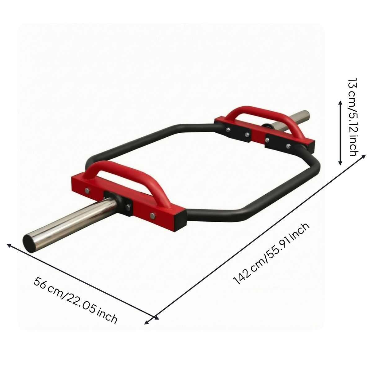 Combo Grip Hexagonal Bar Black Frame Deadlift Hexagonal Bar Chrome Sleeves Strength Equipment for Gym