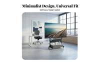 Mobile TV Stand Cart Cabinet Drawer Rolling Television Shelf Adjustable Height Storage Hand Crank Locking Brakes Suitable for Renters Small Areas Conference Room Exposition Show