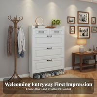 Footwear Storage Unit Space-Saving Entryway Shoe Storage Narrow Design for Apartment Dwellers, Homeowners, Hallway, Living Room, Bedroom