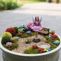 Fairy with a Lifting Skirt Figurine Fairytale Design Miniature Figure Hand-Painted Details for Desktop