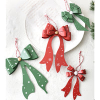 NUCHI Iron Christmas Snowflake Bow Ornament for Tree