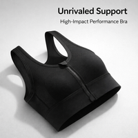 Sports Bras Women High Impact Compression with Front Zipper for Easy On Off, Padded Support for Running and Gym Workouts