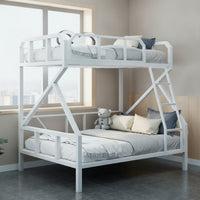Metal Bunk Bed with Ladder Industrial Bunk Bed Frame Heavy-Duty Furniture for Teens, Students, Bedroom, Dormitory, Guest Room