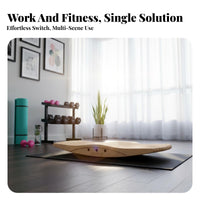 Dynamic Motion Standing Desk Balance Board Non-Slip Foot Massage Board Portable Wooden Stability Rocker Long-Lasting for Athletes, Gamers