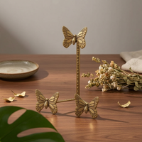 Butterfly Plate Gilded rackToned Tabletop Display Stand Bead Detailing Home Decor