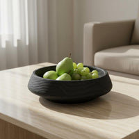 Decorative Fruit Bowl Rustic Round Wood Grain Bowl for Sales Office, Hotel Lobby