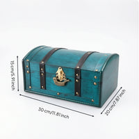 Wooden Box with Curved Lid Distressed Decorative Keepsake Storage Chest Rustic Wooden Keepsake Box for Collectors