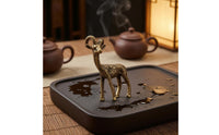 Brass Goat Figurine Textured Metal Goat Figurine Decorative