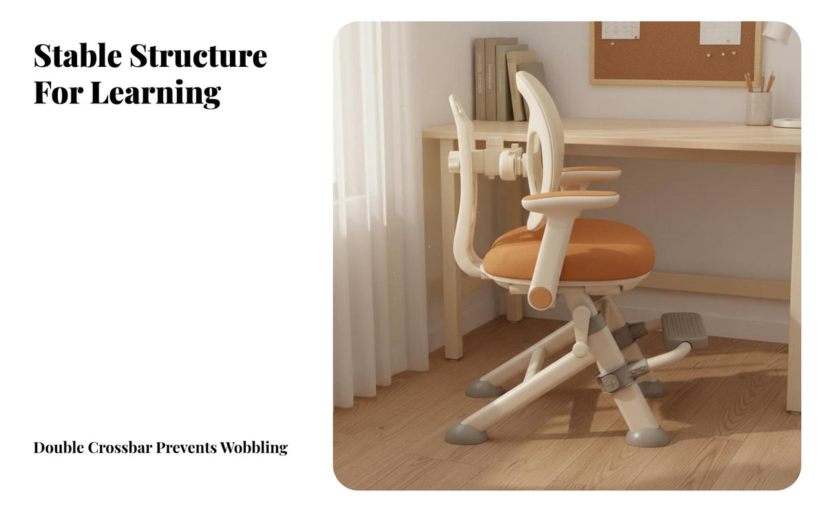 Adjustable Kids Desk Chair Dynamic Back Support Ergonomic Kids Desk Chair Stable Triangular Structure Height Adjustable Learning Stool for Living Room