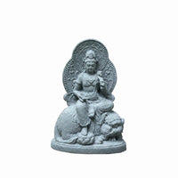 Zen Garden Ornament Draped Robes Stone-Gray-Gray Buddha Statue Textured Base