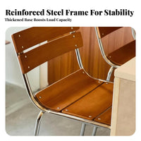 Slatted Back Dining Chair Long-Lasting Construction Slat Back Side Chair Sturdy