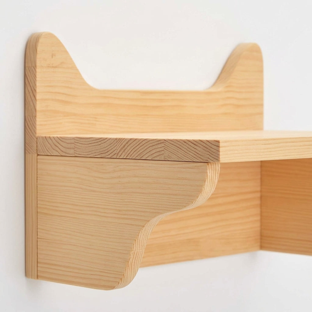 Climbing Tree Indoor Cat Shelf Set with Solid Wood Furniture Steps, Wall-Mounted Hammock and Clawing Pad for Large Cats, Space Saving Kit