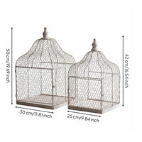 2 Pieces Vintage Birdcage Candle Holder Uncovered Wire Design for Living Room