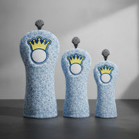 3 Pieces Golf Headcover With | Leopard-Print, Golf Club Headcover with luxurious faux-hair, Embroidered