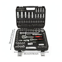 Hard-Shell Socket and Screwdriver Set Molded Tool Case with Metal Latches Organized Tool Set with Carrying Case Sturdy for Homeowners