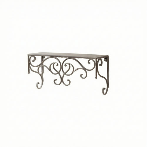 Scrollwork Shelf Antique-Style Furniture Rustic for Entryway, Patio