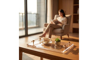 Vanity Tray with Handles Rectangular Acrylic Tray with Handles Sturdy for Entryway