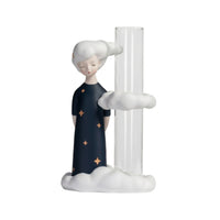Figurine Vase with Glass Tube Tabletop Ornament Compact for Entryway Console