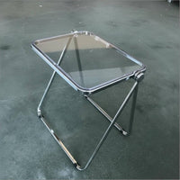 Clear Folding Table Foldable Design Portable Desk Space-Saving for Small Spaces