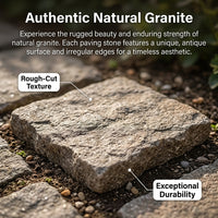Yellow Granite Stepping Stones, 20x20cm Stone Paving Slabs for Garden Patio, Hard Wearing Outdoor Pavers Aged Step Stone for Landscaping