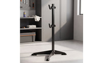 Folding Bike Stand with Adjustable Hooks Portable Vertical Bike Stand Powder-Coated Rustproof for Garage, Apartment, Indoor