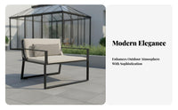 4 Pieces Weather-Resistant 4-Piece Sofa and Chair Set Sturdy Frame Outdoor Furniture Modern Design Garden Lounge Seating Low Maintenance for Homeowners, Families, Adults, Patio, Backyard, Sunroom, waterside