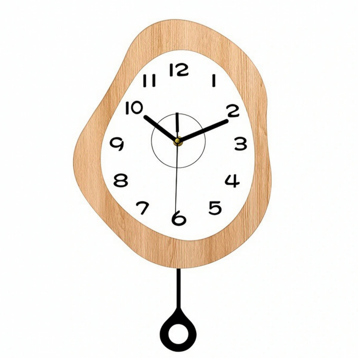 Pendulum Wall Clock Irregular Wall Clock with Pendulum Minimalist for Hallway, Bedroom, Office