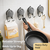 Cabinet Hanging Rack with Strong Vacuum Suction for Washroom, Removable Wall Mount Holder and Storage Hook, Tissue for Kitchen