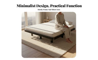 Headboardless Floating foundation Bed Minimalist Aesthetic Bedroom Furniture Japanese aesthetic Noisesilent for partners, Adults, Homeowners, Apartment, Guest Room