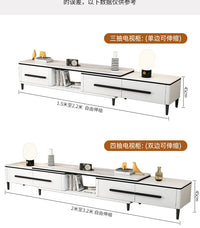 Solid Wood Extendable TV Cabinet and Coffee Table Set