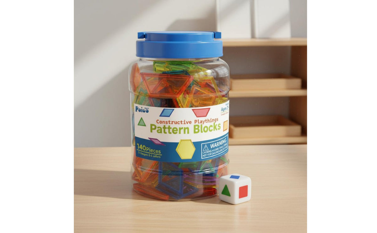 140 Pieces Portable Storage Jar Color Shape Sorting Toy Develops Fine Movement Skills Geometric Shape Blocks Rounded Edges Geometric Pattern Blocks Stimulates Creativity for Preschoolers, Kids 3+, Toddlers, Home School, Classroom, Daycare