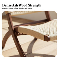 Wabi-Sabi aesthetic Folding Rope Chair Japanese Inspired Woven Rope Armchair Foldable Design Household Furniture Minimalist Aesthetic for Apartment Dwellers, Homeowners, Readers, Balcony, Living Room, Bedroom, Lounge Area