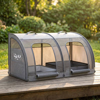 Pets Travel Dog Crates with Waste Tray Breathable Foldable Dog Crates Secure Car Kennel for Camping