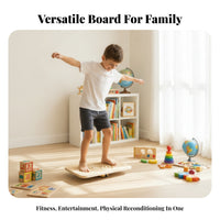 Anti-Slip Bottom Maze Balance Board Engraved Foot Outlines Wooden Balance Board Steel Balls Exercise Equipment Rounded Corners