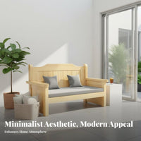 Slatted Frame Sofa Set Minimalist Design Living Room Furniture All-Season Use Thick Seat Cushions for Families, Office Managers