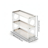 Tabletop Organizer Shelves Stainless Steel 3-Tier Storage Rack Space-Saving Desk Shelf for Dressing Table