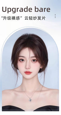 假发女片头顶补发轻薄自然增发量无痕遮白发前额无边真发隐形发片
