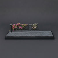 Diorama Base with Street Lamp Light-up Miniature Street Scene Base 1/72 Scale Scene Display Foundation for Collectors